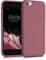 kwmobile Hülle kompatibel mit Apple iPhone 6 / 6S Hülle - gummierte TPU Silikon Handyhülle - Schutzhülle für kabelloses Laden - Case in Dark Rose