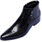Stivali Uomo Vintage Stampa Coccodrillo Zip Stivaletti Elegante Punta Appuntita Pelle Stivali Nero Blu 43 EU