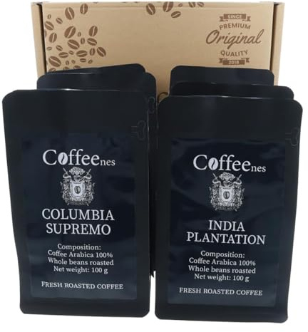 Coffeenes Kaffee Geschenkset – Kaffeebohnen Probierset 6×100g Arabica aus 6 Ländern – Ganze Bohnen – Geschenkidee für Männer & Frauen