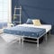 Zinus SmartBase Letto Pieghevole 140x190 cm - Altezza 35 cm - Ottimo per Ospiti - Con Contenitore Sottostante - Metallo - Bianco