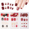 72pcs Noël Faux Ongles Nail Ongle Court Carré Couverture Complète Artificiel en ABS Bonhomme de Neige Flocons de Neige Renne Transfert Pochoir Décoration DIY Accessoire de Manucure pour Femme Fille