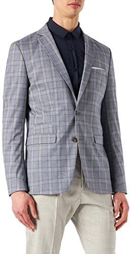 SELECTED HOMME Slhslim-timelogan Blu SND Chk BLZ B Noos Blazer, Bleu Clair/Carreaux : Sable, 50