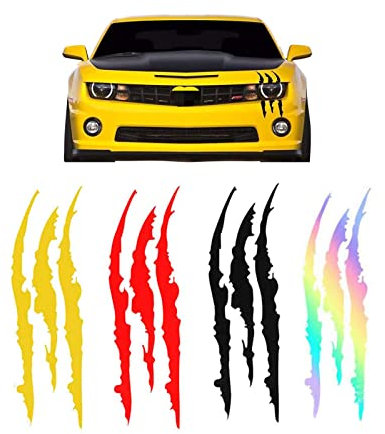 4 Stück Monster Klaue Aufkleber, Augenaufkleber Auto Schwarz, Autoaufkleber Kratzer Scheinwerfer, Klaue Aufkleber Auto,Für Scheinwerfer, Motorräder, Lkws, Aufkleber-Dekoration