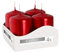 Nipter Votivkerzen Stumpenkerzen Rot Metallic Adventkerzen, Durchmesser ca. 3,5 cm, Höhe 6 cm, geruchsneutral, Brenndauer 7h, Set 8 Stück (2 Boxen)