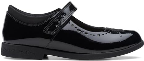 Clarks Magic Step Bar O Girls School Shoes Black 13.5 Child UK