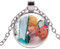 Anime Chainsaw Man Necklace Cartoon Figures Denji Pochita Makima Glass Cabochon Pendant Jewelry Trinket Accessories