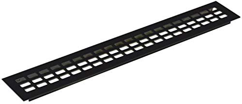vasalat Rejilla de ventilación para frigorífico, 800 x 60 mm, chapa de ventilación insertable, también para armarios y puertas, aluminio anodizado negro