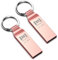 mosDART 2Pack 128GB Metal USB 2.0 Flash Drive exFAT Thumb Drive with Keychain 128 GB Waterproof Jump Drive 128G Memory Stick for Data Storage and Backup, Rose Gold,2pack 128gb, 2Pack 128GB,Rose Gold