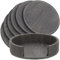 UPKOCH Set of 6 Leather Coasters for Drinks with Holder, Round Coffee Mats, PU Leather Cup Pads for Home and Kitchen, Dark Grey, Protect Furniture from Hot and Cold Water Marks