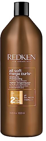 Redken All Soft Mega Curls Shampoo | For Extremely Dry Hair | Sulfate Free Shampoo | For Curly & Coily Hair | Nourishes & Softens Severely Dry Hair | With Aloe Vera