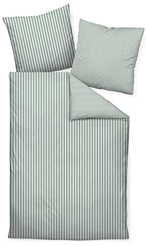 Janine Design Mako-Satin Bettwäsche-Garnitur modernclassic 3912 Farbe salbeigrün Größe 135x200 + 80x80cm
