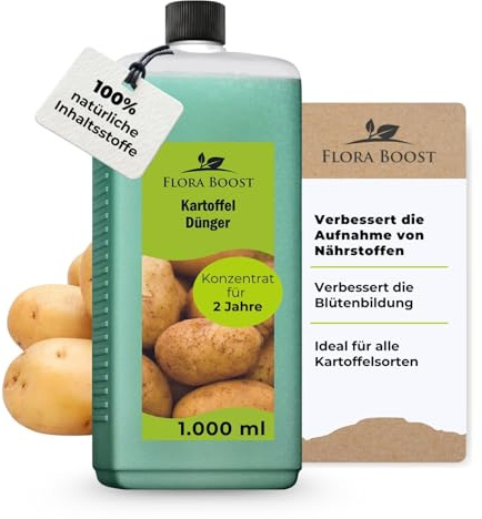 Flora Boost Kartoffel Dünger 1L, Flüssigdünger für bis zu 200L Gießwasser | Gemüsedünger für Kartoffel Pflanzen, 100% natürlicher Pflanzendünger