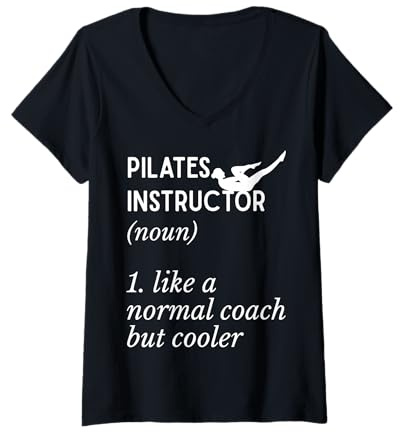 Donna Personal Pilates Trainer motivazione scritta Fun Pilates Coach Maglietta con Collo a V