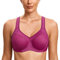 SYROKAN Reggiseno Sportivo Donna Massimo Sostegno Alto Impatto con Ferretto Imbottito Racerback Fitness Top Magenta Viola 6E