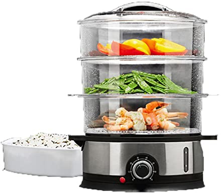 Olla calentador de alimentos inteligente de gran capacidad vaporera eléctrica de acero inoxidable olla de vapor de 3 capas vaporera eléctrica automática