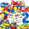 iZoeL Geburtstagsdeko Jungen 2 Jahr Folienballon Kindergeburtstag Deko Feuerwehrfahrzeuge Truck Happy Birthday Banner Girlande Cars Motorrad Luftballons Tortendeko 32pcs Ballons Kindergeburtstag Party