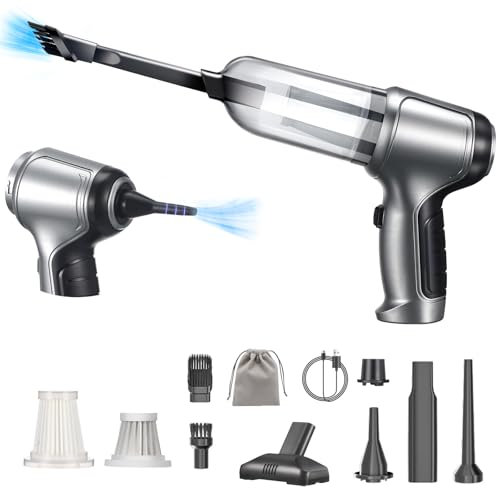 CHOLANG Mini Handheld Vacuum Cleaner,15000Pa Cordless Handheld Vacuum Cleaner with Brushless Motor 3 in 1 Type-C Mini Vacuum Cleaner Air Blower & Hand Pump for Car,Office&Home,Keyboard Cleaning