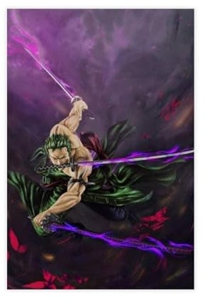 One Piece Theme Series Roronoa Zoro Anime Poster 17 Leinwand Poster Schlafzimmer Dekor Sport Landschaft Büro Zimmer Dekor Geschenk ungerahmt 30 x 45 cm