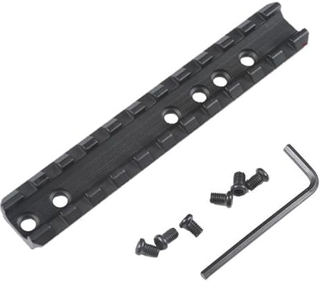 HOUSON 120mm Aluminium Picatinny-Schiene， Picatinny Schiene Adapter Montageschiene schiene Rail Mount Basis Airsoft（11-Slot ） G0023