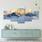QIANYY 5 Set Leinwand Bilder Moderne Wandbilder Leinwand HD-Druck Gemälde Schneebedeckte Berge in den Alpen Leinwanddrucke 5 Panel Dekorative Wandbild Wohnzimmer Schlafzimmer Wanddekoration Ungerahmt