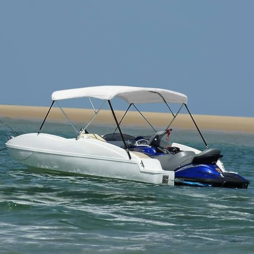Faroom Toldo Bimini de 3 Arcos, Toldo para Barcos, Bimini para Barcos, Protección contra el Sol y la Lluvia, Accesorios Náuticos, Medidas 183 x 160 x 137 cm Blanco