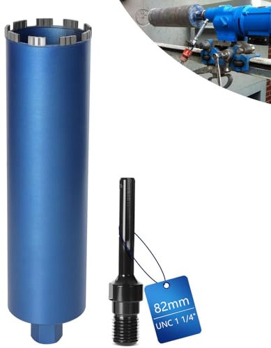 Diamantbohrkrone Dosensenker für Kernbohrgeräte inkl. 10 mm Turbo, L 460mm | Ø82 mm | SDS-MAX Adapter | 1 ¼ Zoll UNC | Nass Trocken Bohrkrone Kernbohrer Lasergeschweißte zum Beton Granit Mauerwerk
