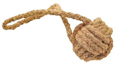 mascota casa - Natürliche Hundeseil Spielzeug aus 100% Kokosfaser – Nachhaltiges Kauspielzeug, Zahnpflege-Support beim Zahnwechsel, Robustes und Umweltfreundliches Hundespielzeug (Coco Ball, Large)