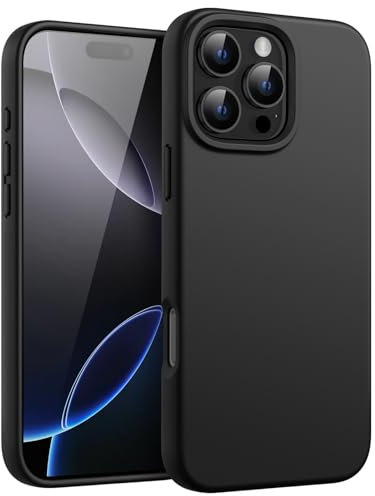 JETech Liquid Silicone Case for iPhone 16 Pro 6.3-Inch, Silky Soft Touch Full-Body Protective Phone Case, Anti-Scratch Shockproof Cover with Microfiber Lining (Black)