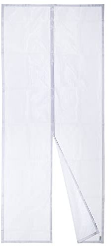 Apalus Zanzariera con Magneti per Porte, 80x220 CM - Rete Fine, Tenda Totalmente Magnetica, si Chiude da Sola - Non Accorciabile (Bianco)