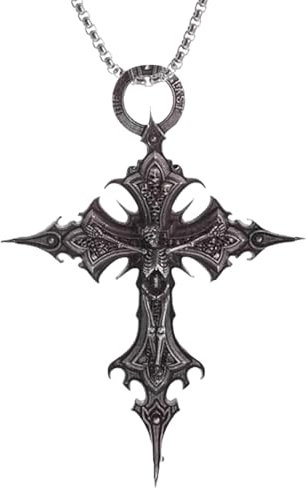 Yamobi Vintage Gothic Kette mit Kreuz Schädel Anhänger Halskette für Frauen Punk Halloween Goth Schmuck Geschenk für Frauen