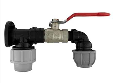 Wall Flange Kit 20mm MDPE - Designed for Secure and efficient Connections with 20mm MDPE Pipes Suitable for Gardening, Backyard, Around The House, Farmhouse (Lever Valve & 20mm MDPE Elbow Outlet)