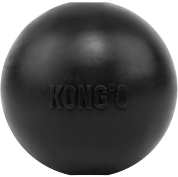 KONG Extreme Ball with Hole, Fetch Toy, Black, for Large/X-Large Dogs | Made from KONG's Most Durable Extreme Rubber, a Fetch Ball with a Hole for Training & Interactive Play