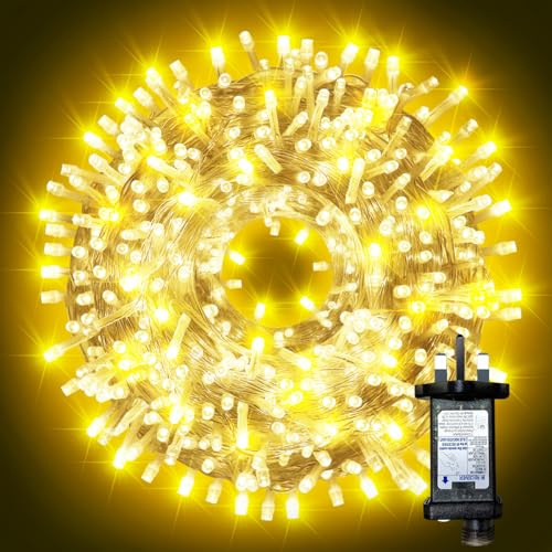 ARKOCHIC 30M Luci Albero di Natale Bianco Caldo, 300 LED Luci Natalizie da Esterno ed Interno, 8 Modalità Natale Decorazione per Giardino, Balcone, Casa, Festa, corda trasparente