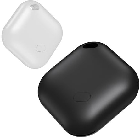 Key Finder | Apple Find My (iOS Only) | 90dB Beeping | IP67 Waterproof | Replaceable Battery | Wallet, Pets, Bag, Backpack, Suitcase | Worldwide Tracking | 2 Pack Black and Withe