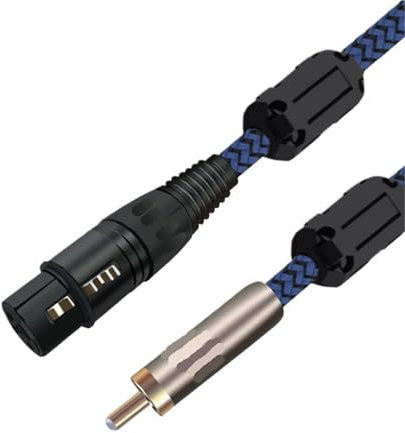 HYUERI Female XLR to Male Shielded Audio Cable For Subwoofer Mixer Amplifier Microphone Speaker AV CABLE 1M 2M 3M(Blue,12m)