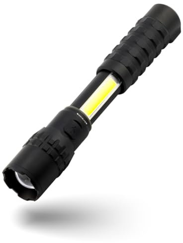 NEBO Slyde King 2K - 2000 Lumen wiederaufladbare Taschenlampe & 500 Lumen Arbeitslicht - 5 Lichtmodi mit Magnetfuß, Schwarz