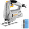 Scie Sauteuse Electrique: DEKOPRO 400w Power Jig Saws Scie Sauteuse a Bois Cutter Machine 0-3000 SPM Vitesse Variable ±45°Bevel Cut Blades