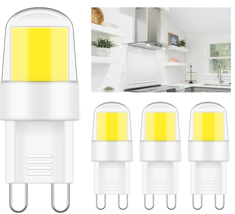 TRIJZHOU G9 Bi-Pin COB Lampe 2W AC220V Kaltweiß 6000K 4er-Pack | nicht dimmbar, ersetzt 20W Halogen, 300 Lumen, für Dunstabzugshaube