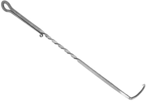 CAXUSD Pince à Viande Acier Inoxydable Crochet de Retournement Accessoire BBQ à Chaleur pour Cuisson Extérieur Camping