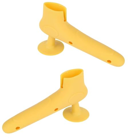 2pcs Door Stopper Wall Protector L Shape Door- Knob Cover Door Wall Protectors Silicone Door Handle Bumper for Wall Cabinets Doorknobs Refrigerator Yellow