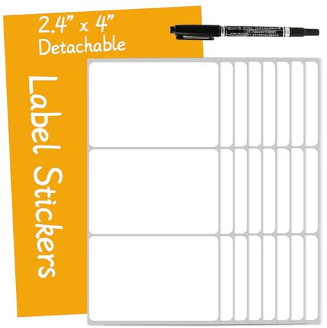 90 Large Sticky Labels for Storage Boxes, 102 x 62 mm Blank Label Stickers