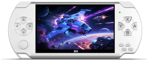 Console di gioco portatile retrò YHFITN da 4,3 pollici - Giochi classici integrati, lettore di videogiochi portatile con connessione TV, batteria ricaricabile ed espansione per scheda TF (white)