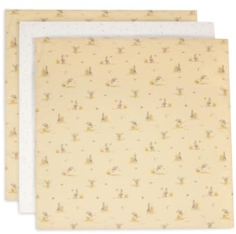 Jollein Mulltücher Baby – Kangaroots – 70x70cm – 3er Pack – 100% Baumwolle – Spucktücher Baby – OEKO-TEX Zertifiziert