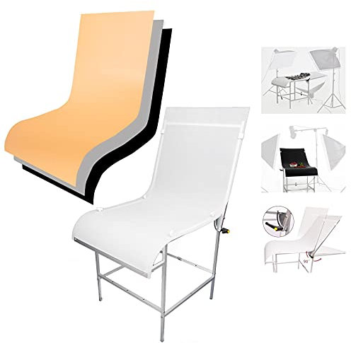 60x130cm Product Shooting Table with 3 PVC Backdrop for Photography, Photography Photo Studio Shooting Table with Adjustable Screw, Non-Reflective Background Table for Still Life Product Shooting