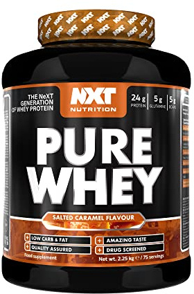 NXT Nutrition Pure Whey 2.25kg | Whey Protein | Muscle Growth and Recovery | 75 Servings | All Flavours | (Salted Caramel)