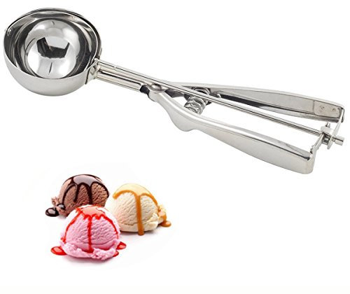 Acacia person Cuchara para Helado (50 mm), Premium Acero Inoxidable Mecánico Cookie Cuchara Melón Baller con Disparador para Helado Frutas Galletas de Mash Alimentación Cuchara Cocina Bola