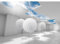 Runa Art Papier peint intissé 3D Abstrakt 352 x 250 cm Toison Mur XXL Tableaux Muraux Tapisserie Photo Décoration Murale Salon Chambre Weiss Blau 9182011a