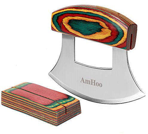 Amhoo Pizza Cutter Chef Mezzaluna Knife