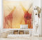 ABAKUHAUS Orange Wandteppich und Tagesdecke, Tropic Giraffen aus Weiches Mikrofaser Stoff Waschbar ohne Verblassen Digitaldruck, 230 x 140 cm, Orange