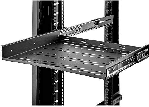 Renkforce RF-3432150 19 Zoll Netzwerkschrank-Geräteboden 1 HE Ausziehbar Geeignet für Schranktiefe: ab 500 mm Schwarz